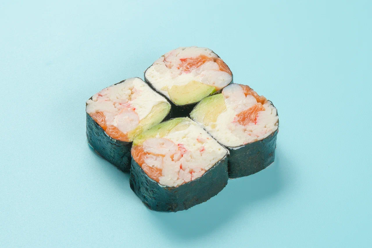 Ролл без риса с лососем и креветкой 4 шт